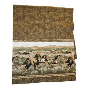 Wild Horses Running Horse Fields Cotton Shower Curtain Western Worn Leather Rope